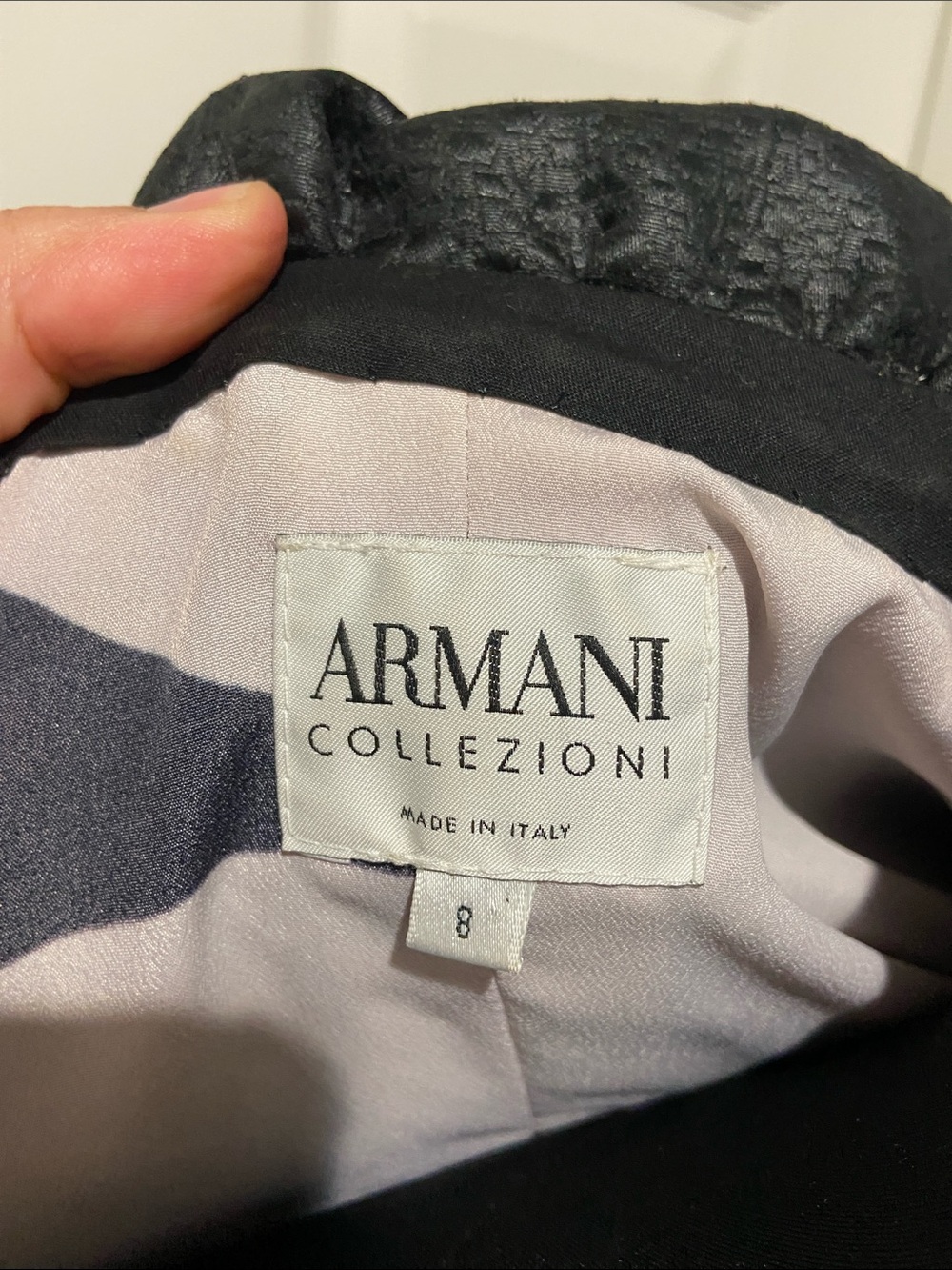 Armani Collezioni Black Women's Sculpted Collar Blazer - Picture 9 of 11
